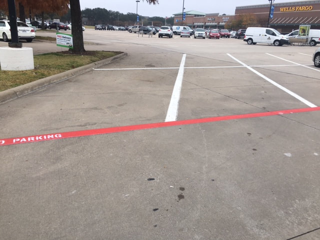 White Line Striping In Parking Lot Arlington Texas