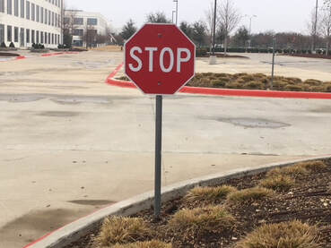 Stop Sign In Parking Lot - Arlington, Texas